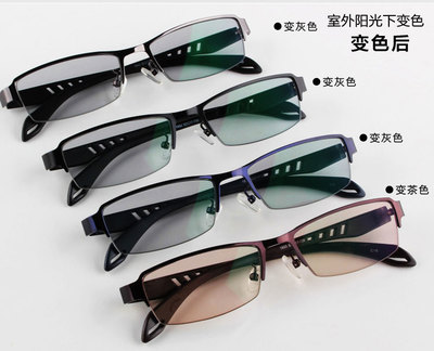 半框金屬光學眼鏡 全天候防紫外線與智能變色設計